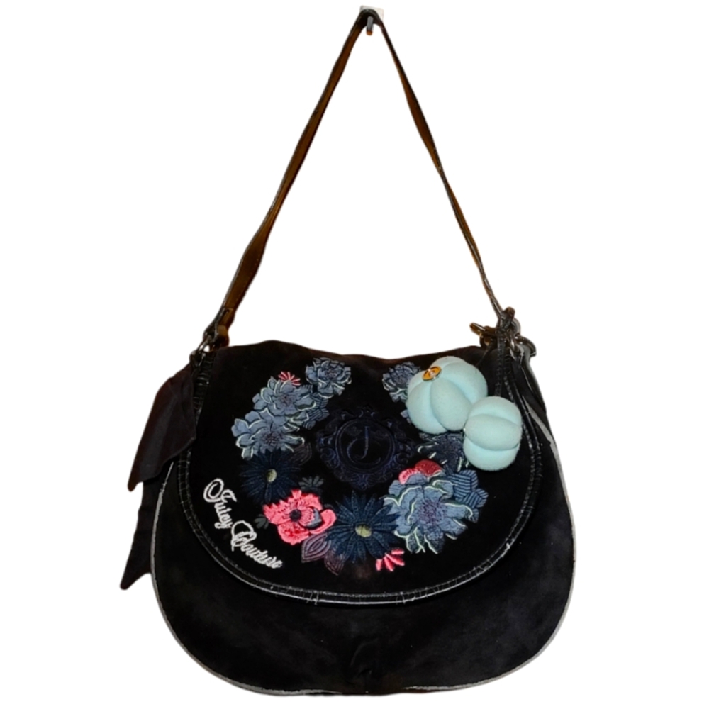 Juicy Couture Vintage Black Velvet Shoulder Bag